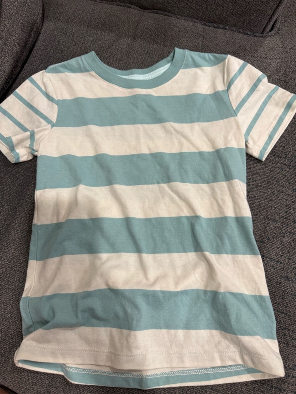Cat & Jack Aqua and White Striped Short Sleeve Tee